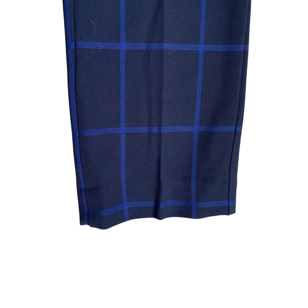 Express Columnist Windowpane Plaid Dress Pants Blue Bootcut Size 2R - Picture 4 of 9